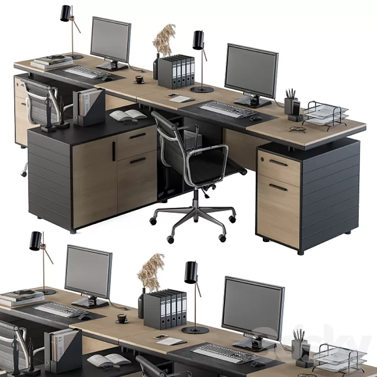 Office Furniture – employee Set 10 3D Model