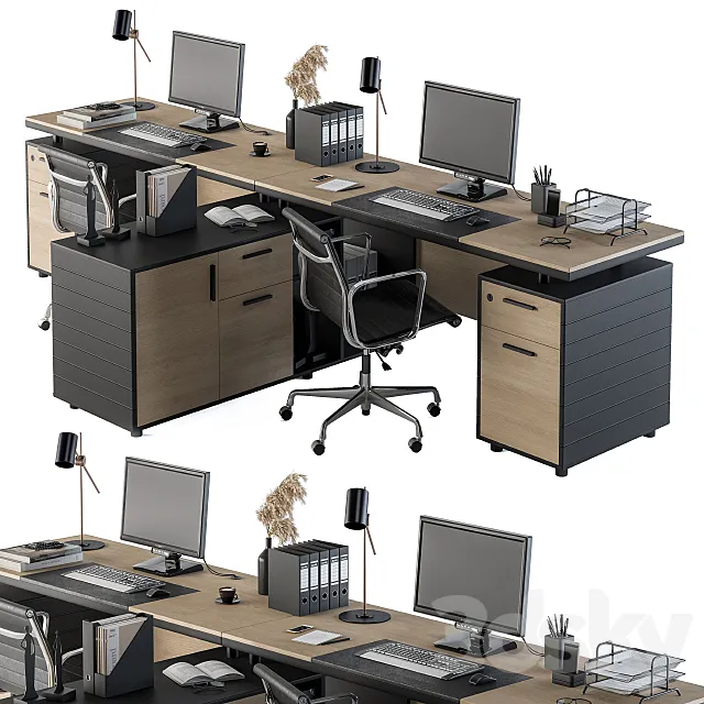 Office Furniture – employee Set 10 3DModel