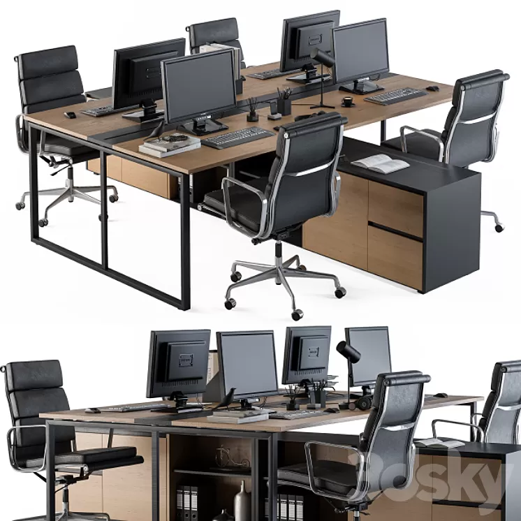 Office Furniture – employee Set 13 3D Model