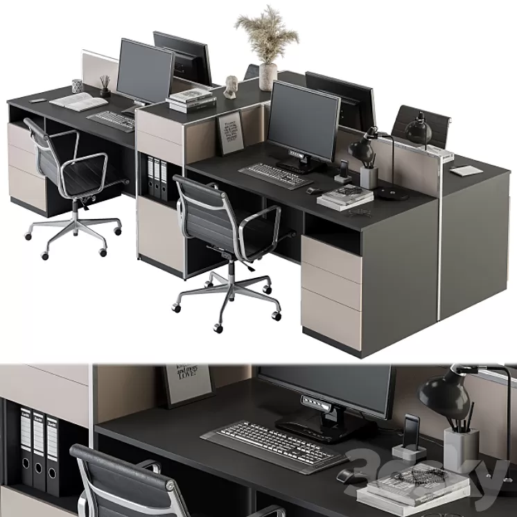 Office Furniture – employee Set 22 3D Model Office Furniture – employee Set 22 3D Model