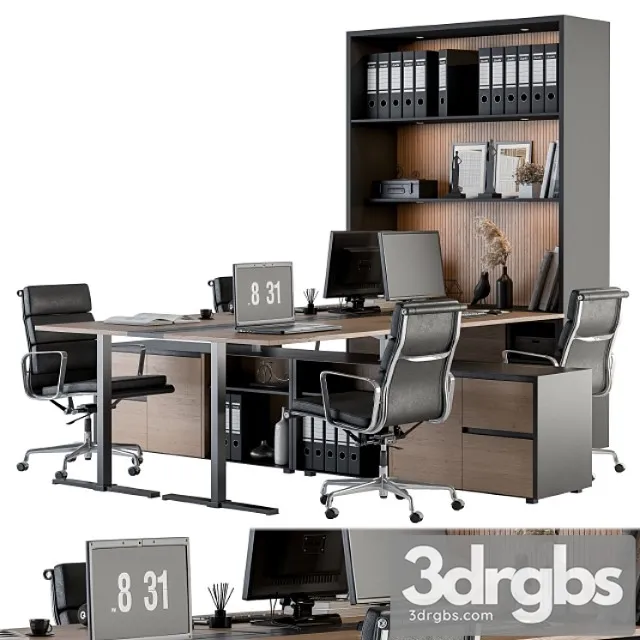 Office Furniture Employee Set 28 3D Model Download