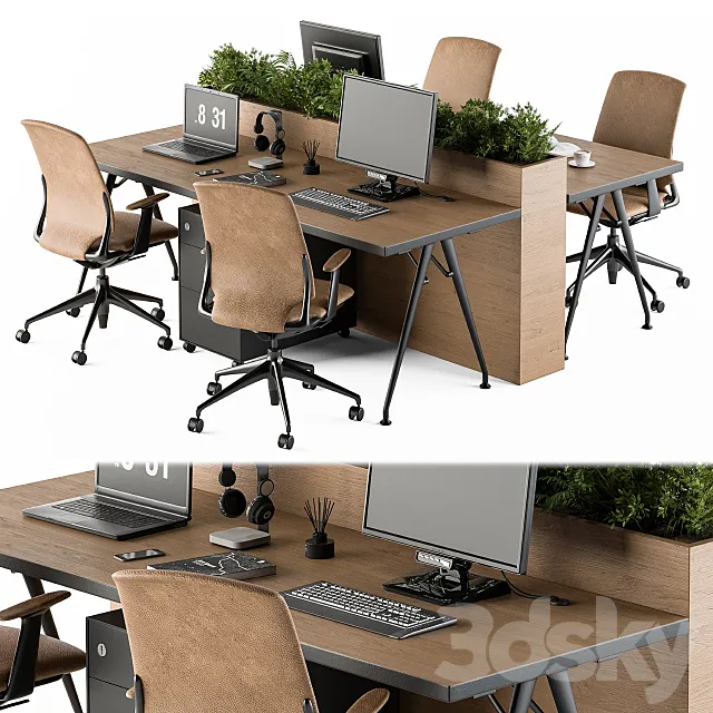Office Furniture – employee Set 29 3D Model