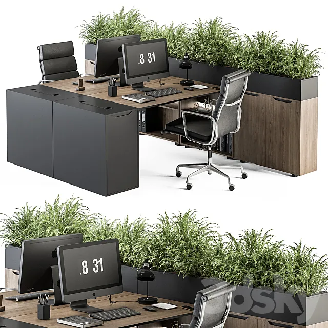 Office Furniture – employee Set 45 3D Model