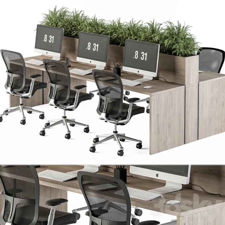 Office Furniture – employee Set 47 3D Model Free Download