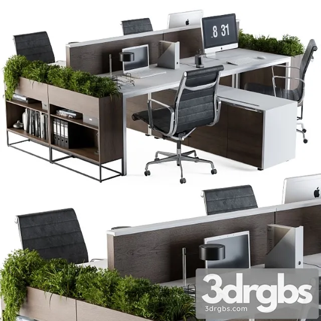 Office Furniture Flower Box 03 3D Model Download