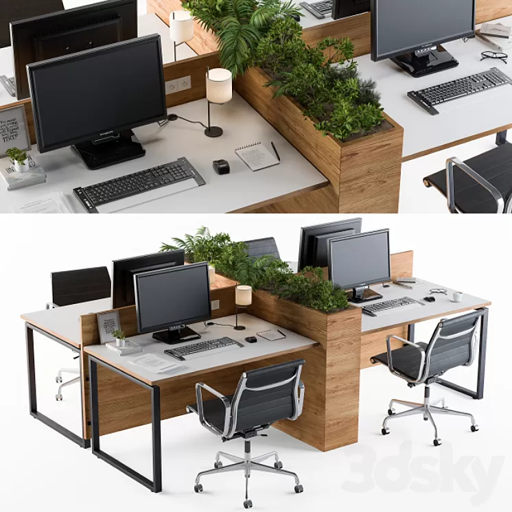 Office Furniture Flower Box 3D Model Office Furniture Flower Box 3D Model