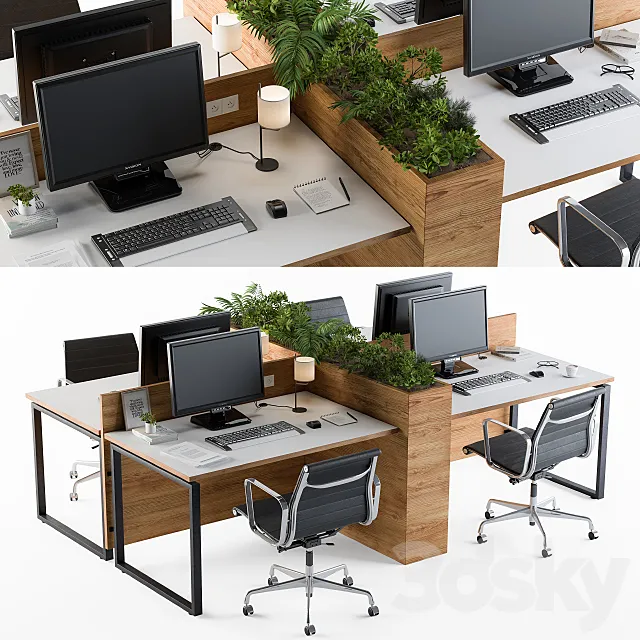 Office Furniture Flower Box 3DModel