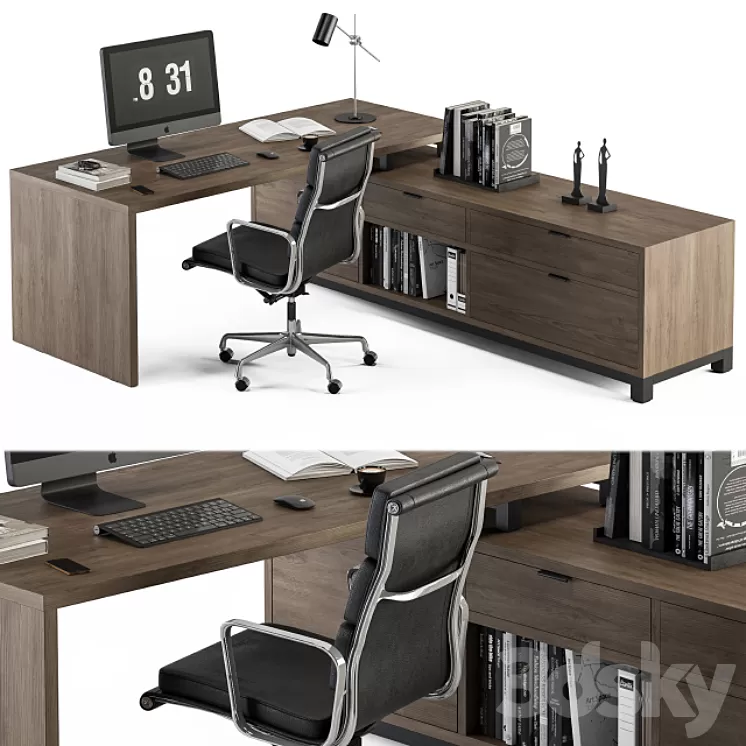 Office Furniture L Type Desk – Manager Set 30 3D Model Office Furniture L Type Desk – Manager Set 30 3D Model