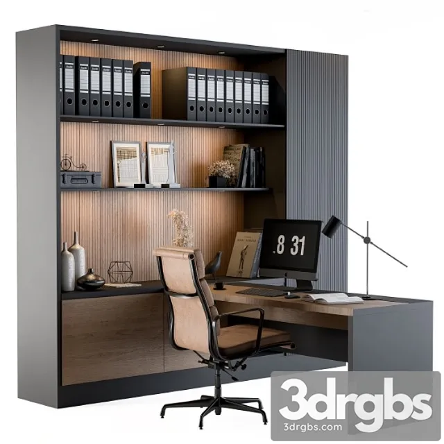 Office furniture – manager set 04 2 3D Model Download