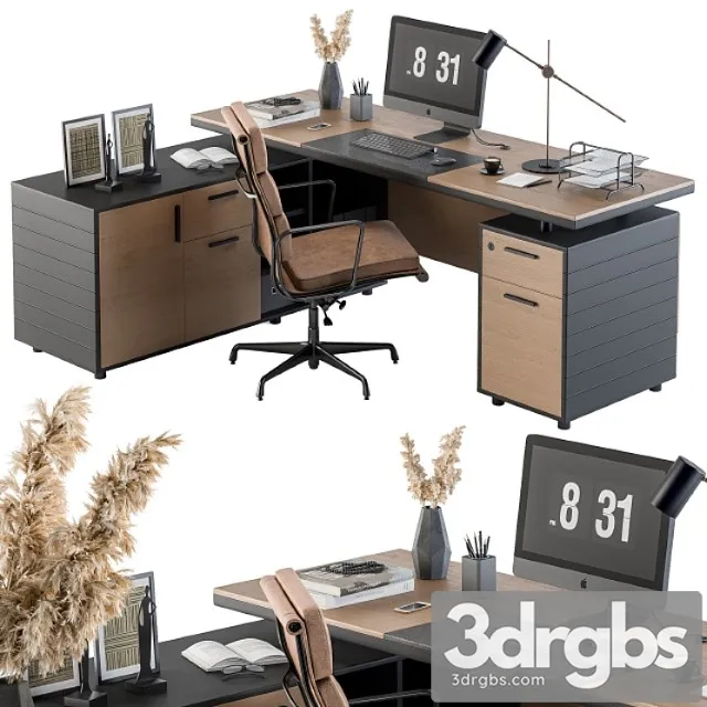 Office Furniture Manager Set 06 3D Model Download
