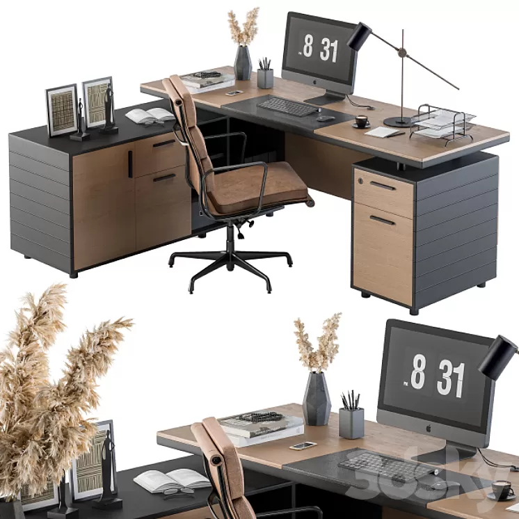 Office Furniture – Manager Set 06 3D Model