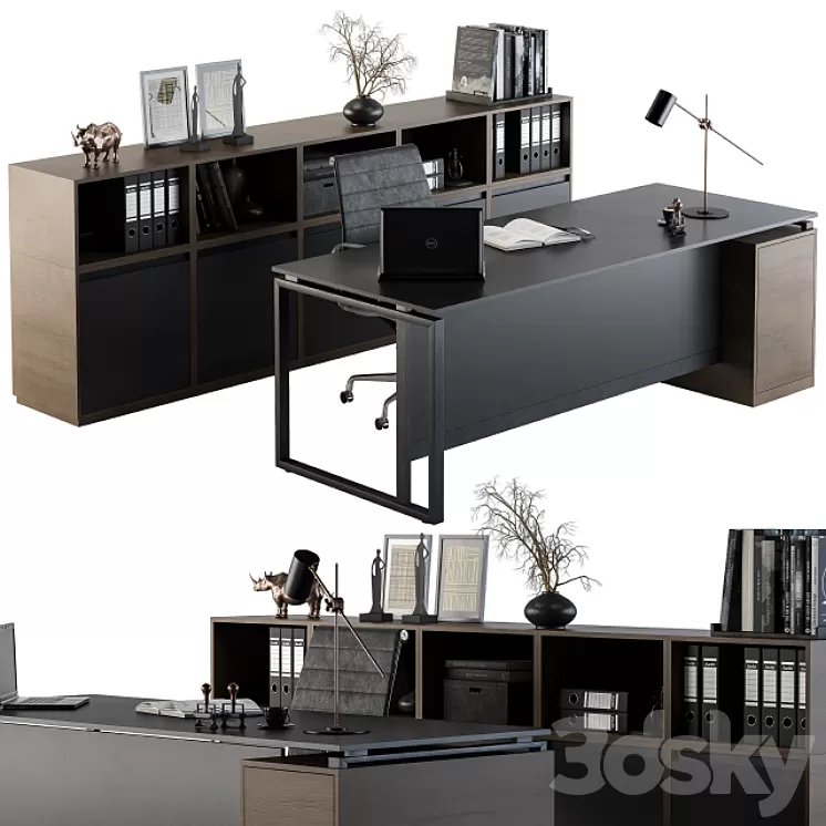 Office Furniture – Manager Set 07 3D Model