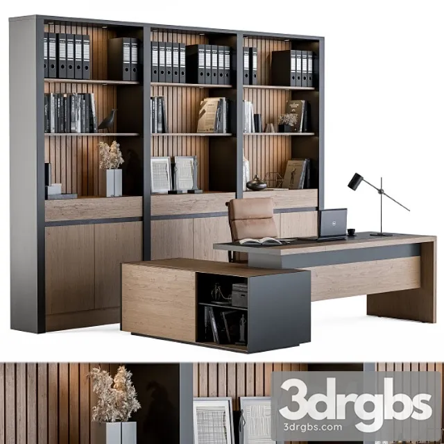 Office furniture – manager set 09 2 3D Model Download