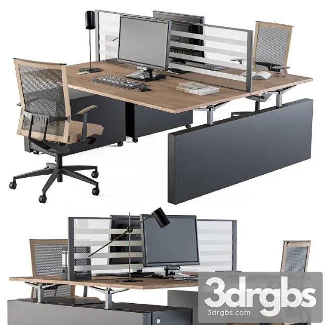 Office furniture – manager set 14 2 3D Model Download