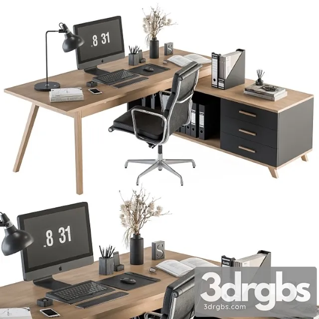 Office furniture – manager set 16 2 3D Model Download