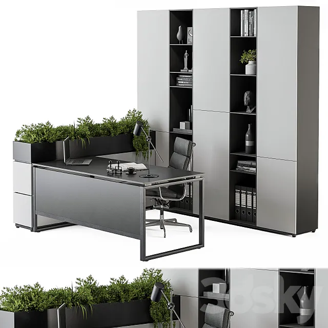 Office Furniture – Manager Set 23 3D Model