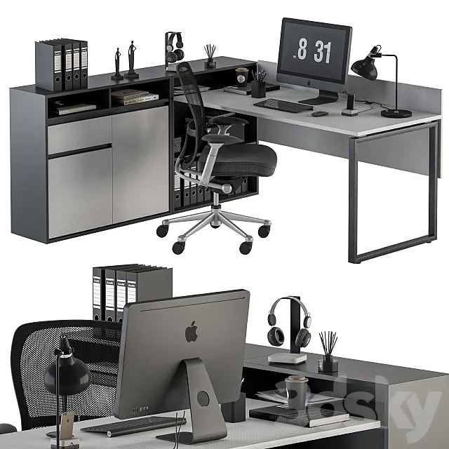 Office Furniture – Manager Set 24 3D Model