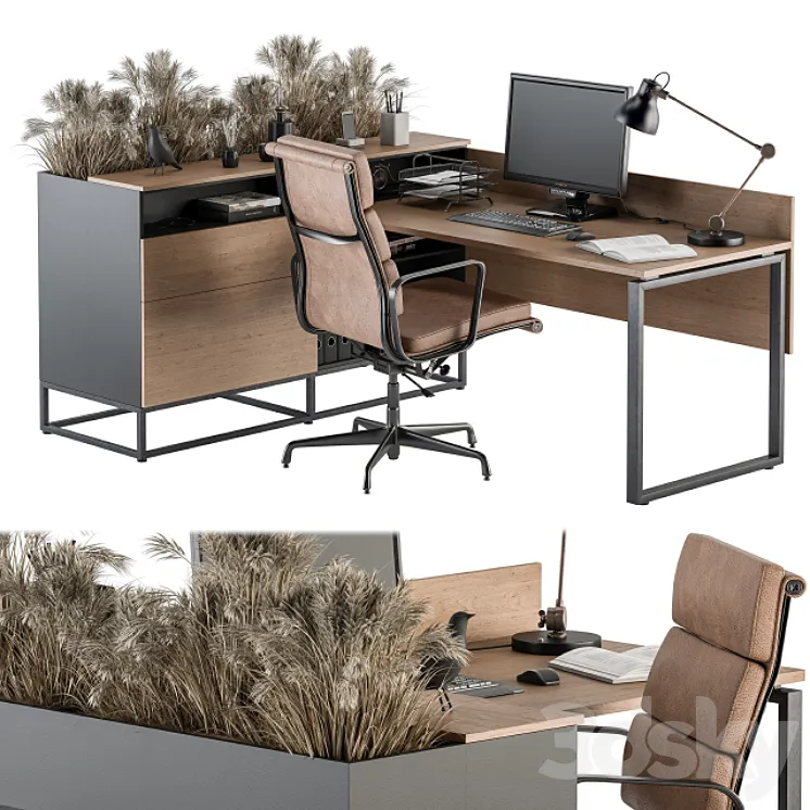 Office Furniture – Manager Set 27 3D Model Free Download