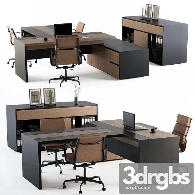 Office Furniture Manager Set 3D Model Download