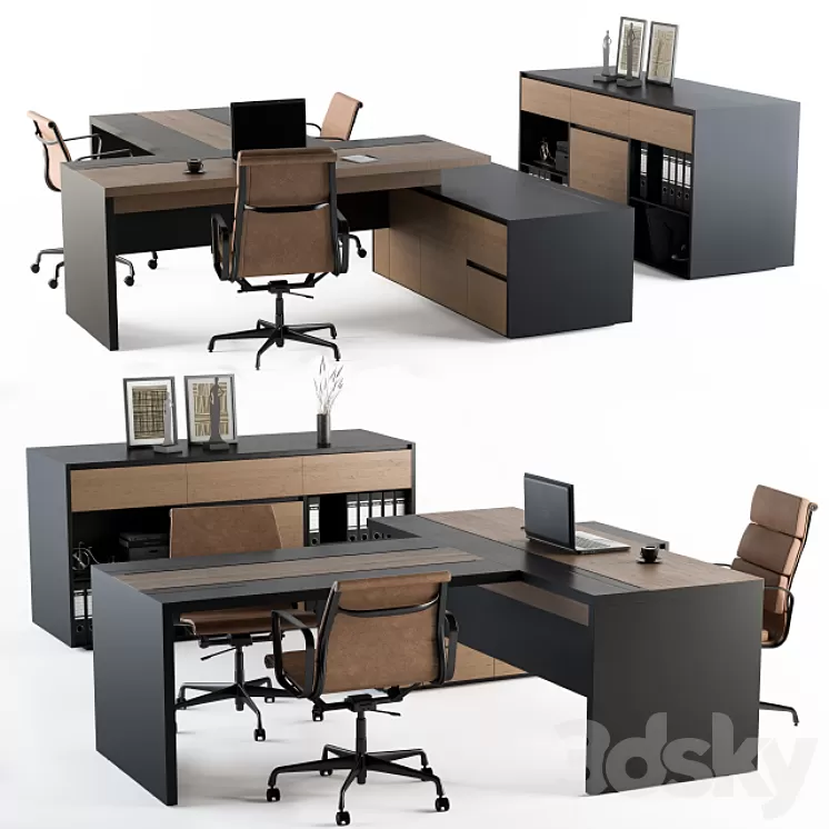 Office Furniture – Manager Set 3D Model Office Furniture – Manager Set 3D Model