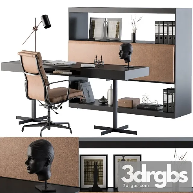 Office furniture – manager set02 2 3D Model Download