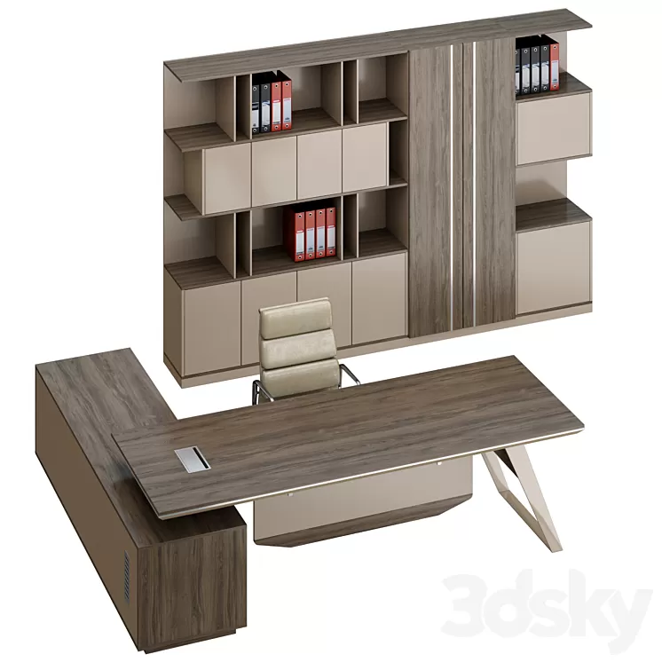 Office furniture set 3D Model Free Download