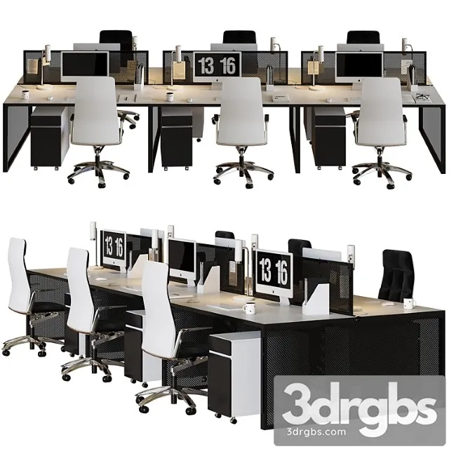 Office Furniture Set 3D Model Download