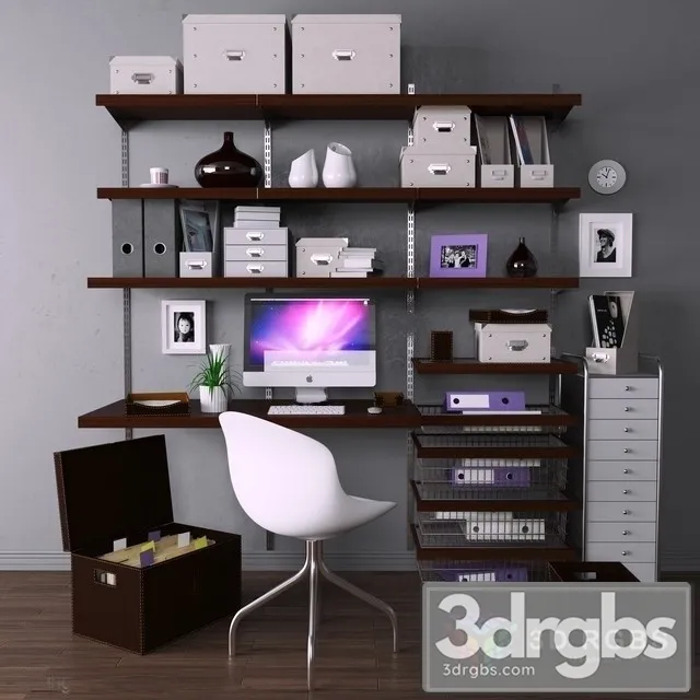 Office Furniture Set 9 3D Model Download