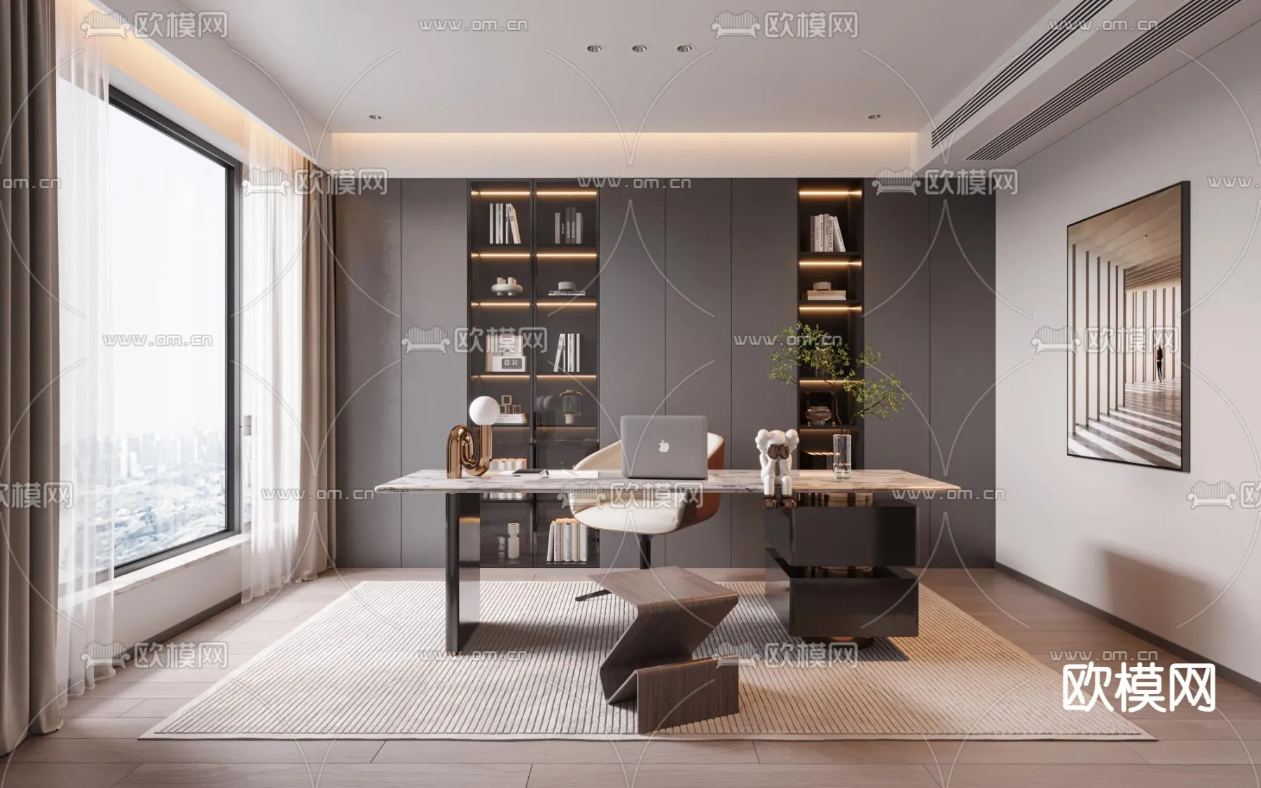 OFFICE HOME – CORONA – 3D MODEL – 1728