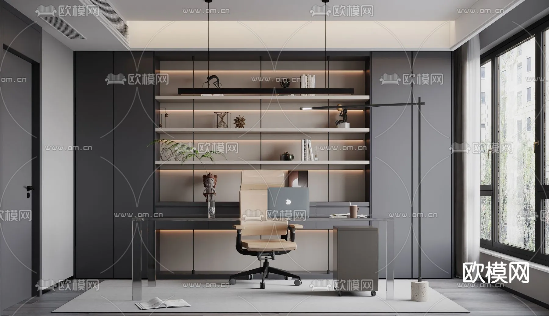 OFFICE HOME – CORONA – 3D MODEL – 1737