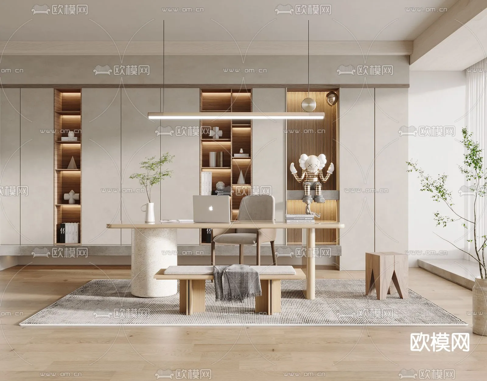 OFFICE HOME – CORONA – 3D MODEL – 1751