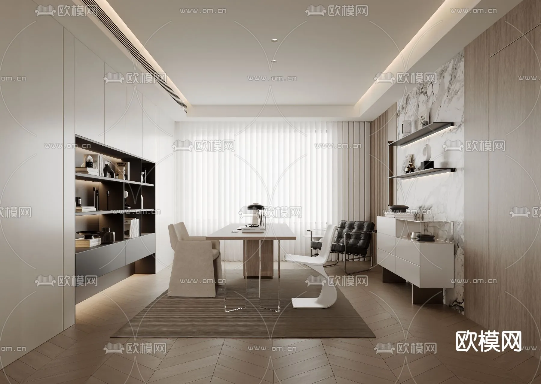 OFFICE HOME – CORONA – 3D MODEL – 1758