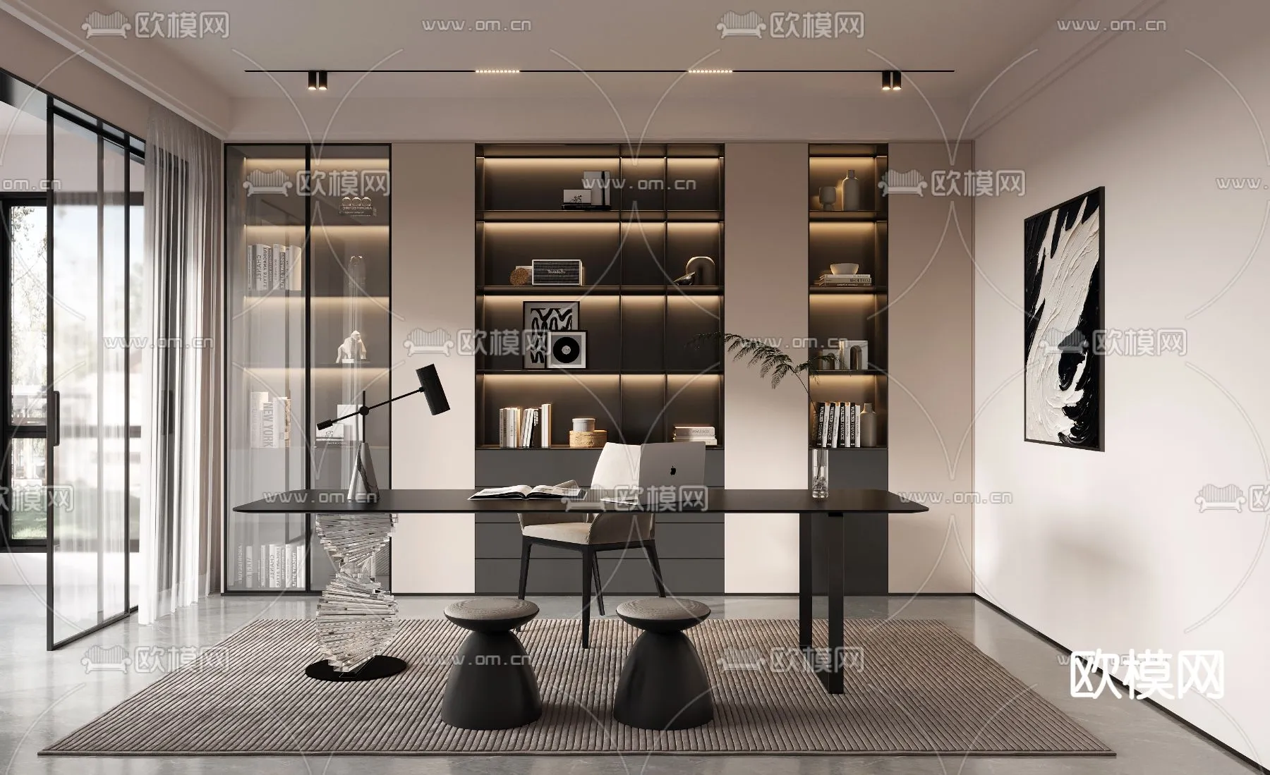 OFFICE HOME – CORONA – 3D MODEL – 1759