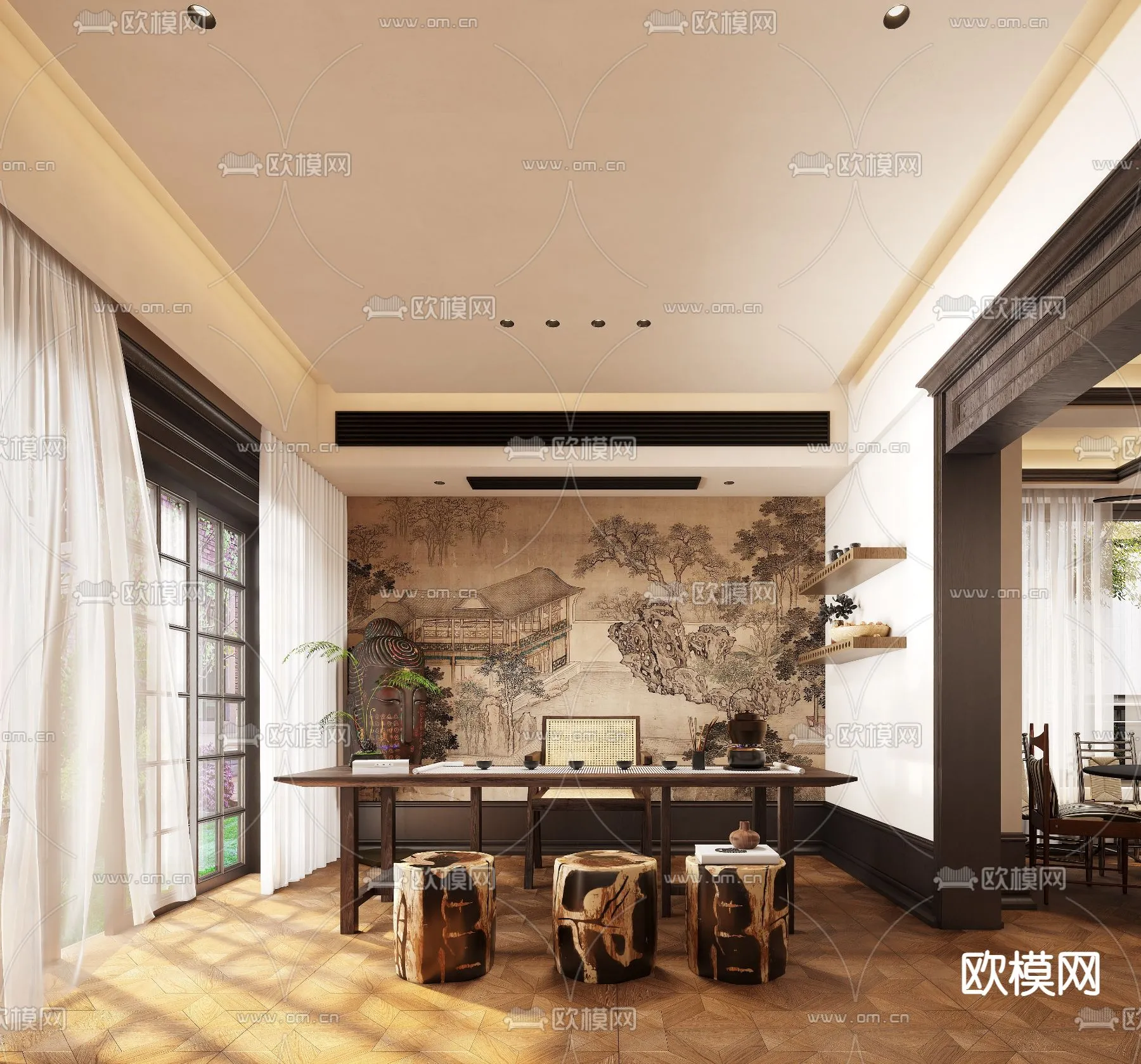 OFFICE HOME – CORONA – 3D MODEL – 1765