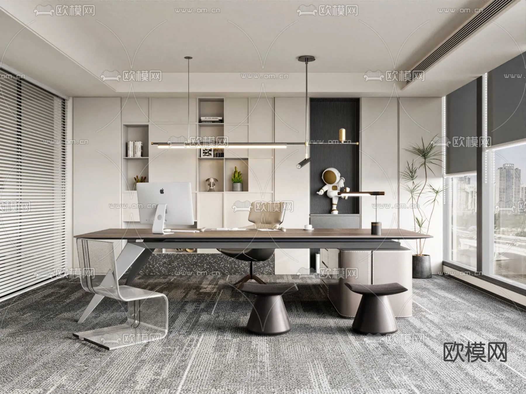 OFFICE HOME – CORONA – 3D MODEL – 1782