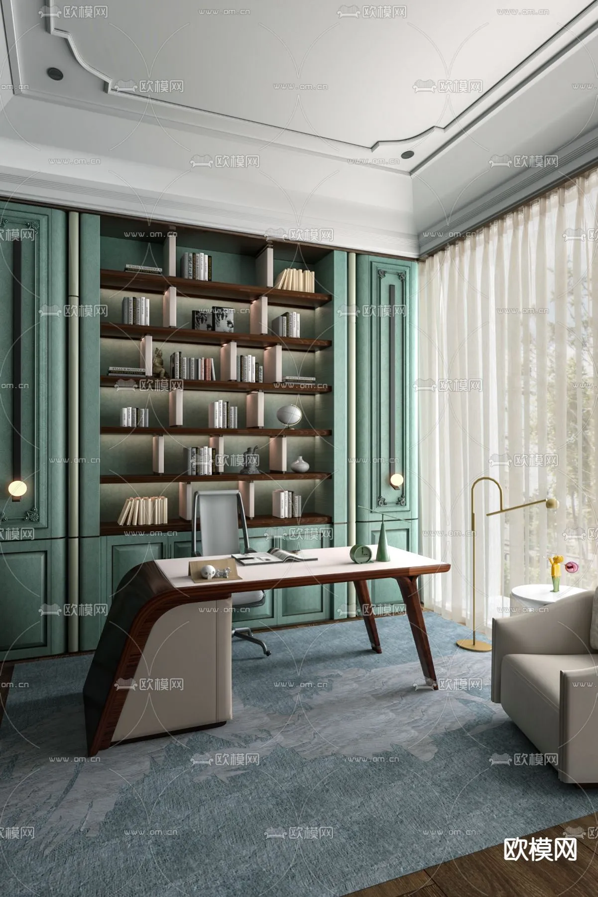 OFFICE HOME – VRAY / CORONA – 3D MODEL – 1698