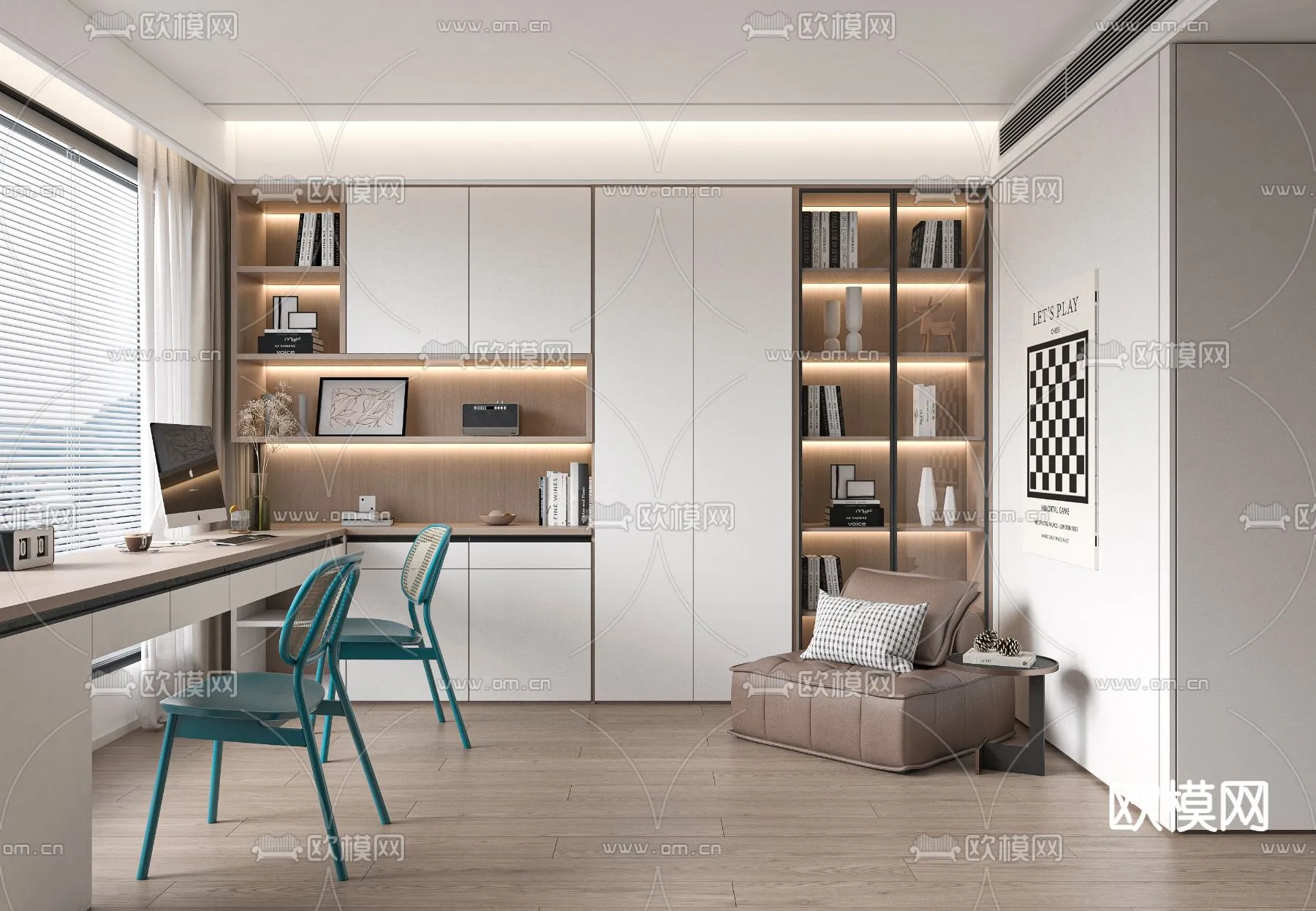OFFICE HOME – VRAY / CORONA – 3D MODEL – 1703