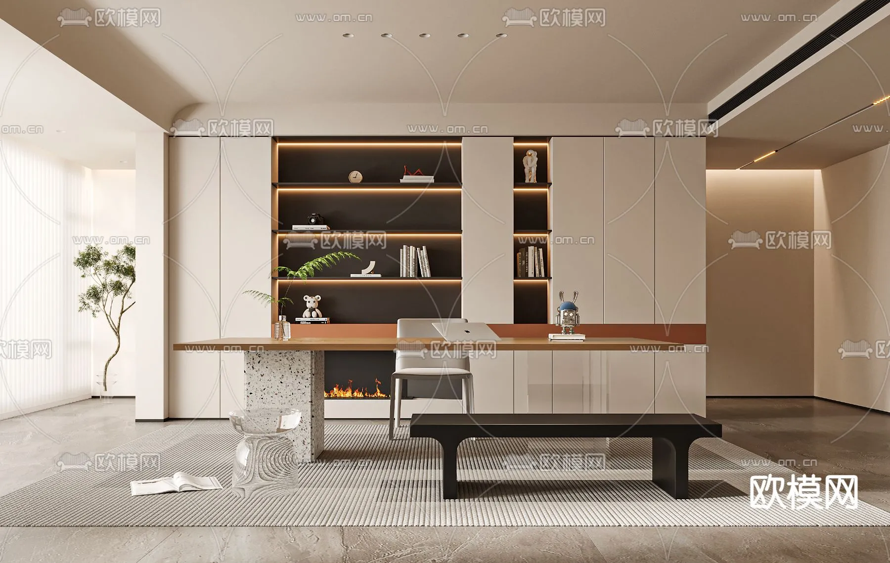 OFFICE HOME – VRAY / CORONA – 3D MODEL – 1704