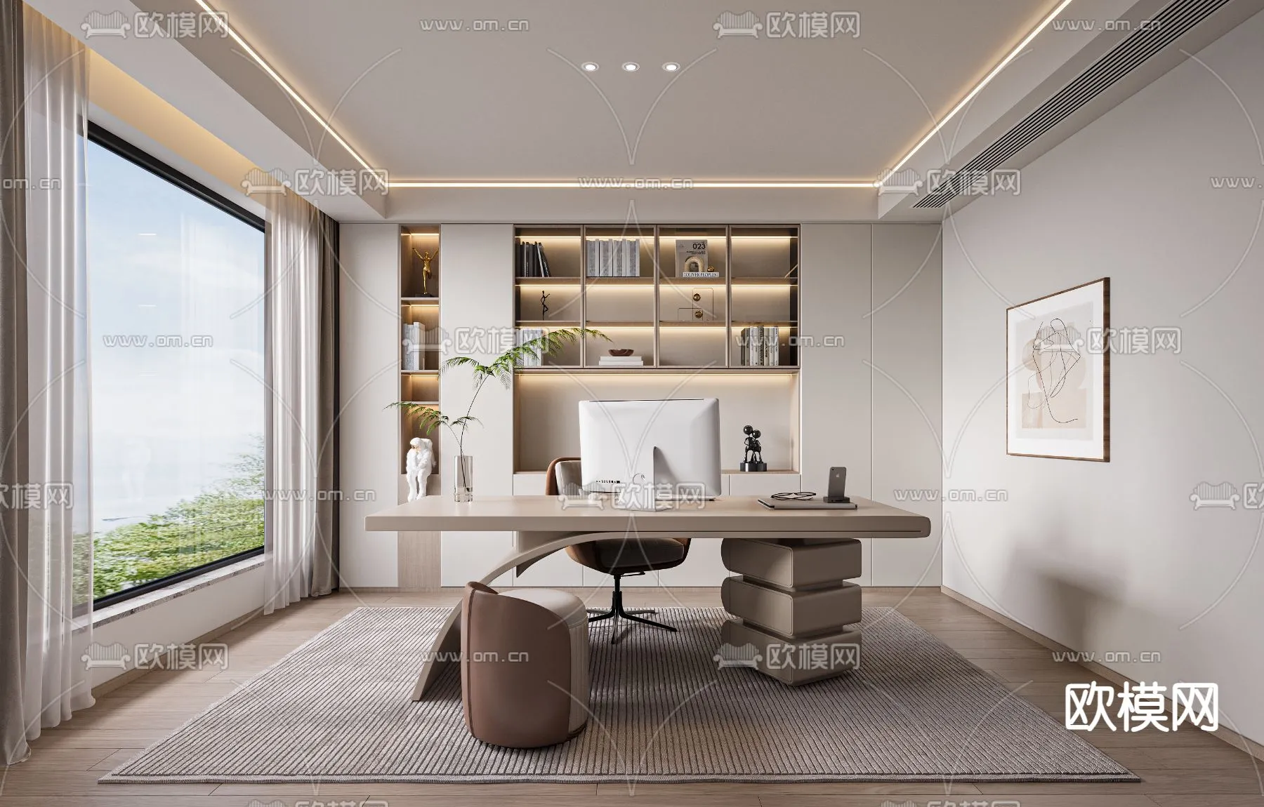 OFFICE HOME – VRAY / CORONA – 3D MODEL – 1706