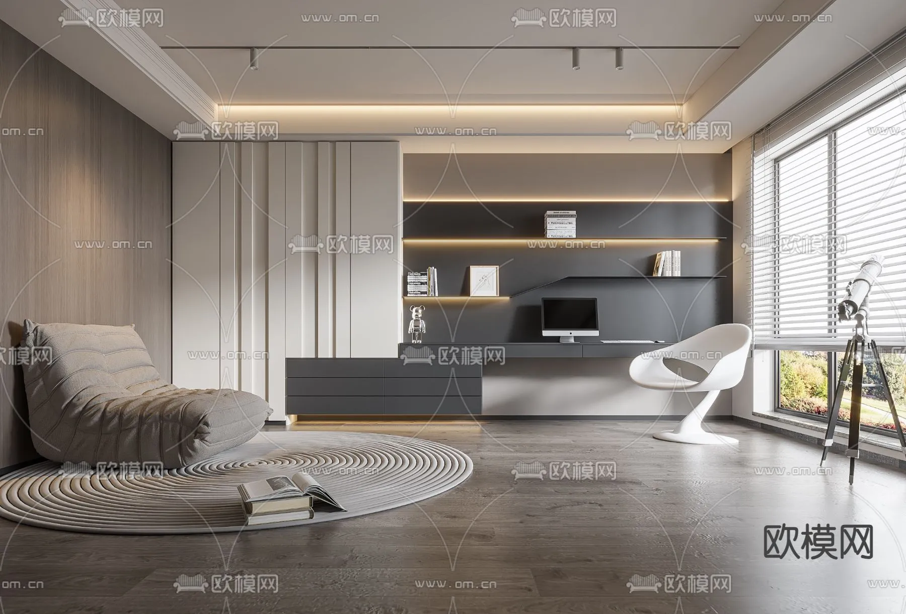 OFFICE HOME – VRAY / CORONA – 3D MODEL – 1708