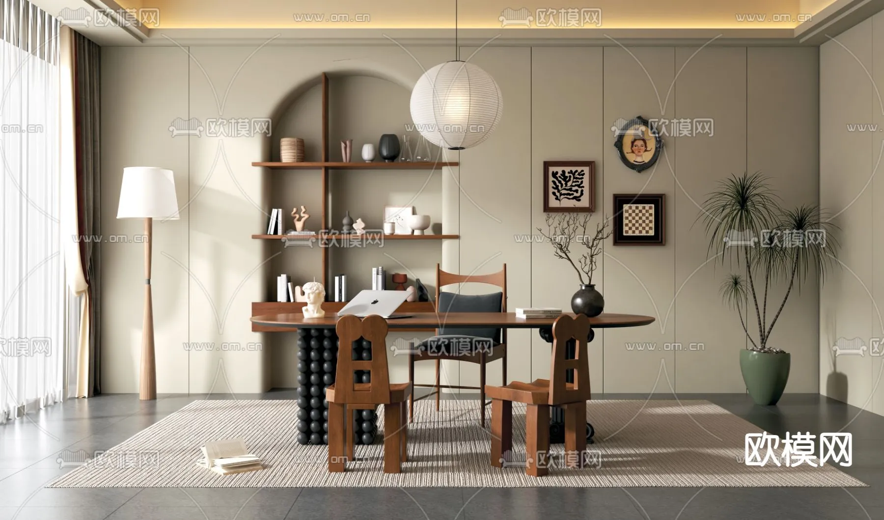 OFFICE HOME – VRAY / CORONA – 3D MODEL – 1714