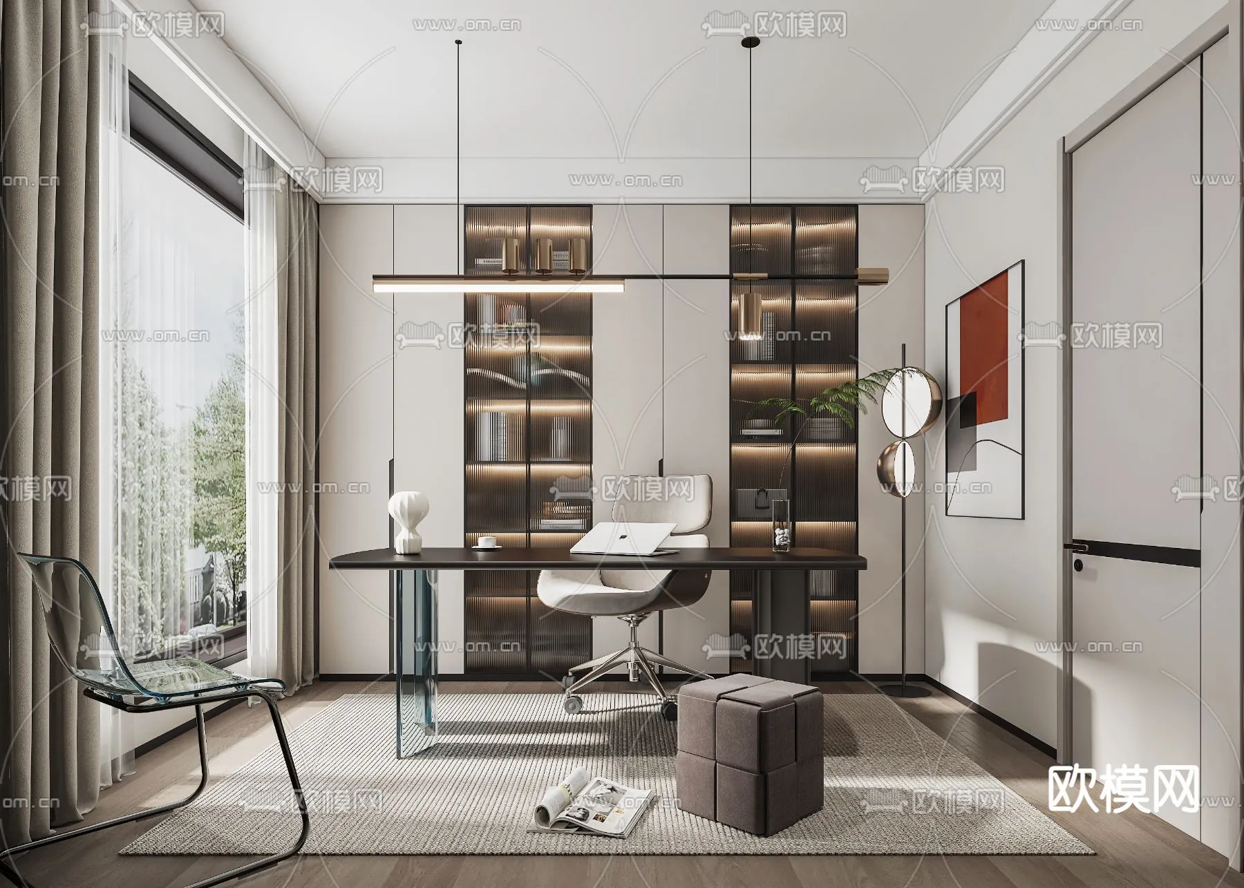 OFFICE HOME – VRAY / CORONA – 3D MODEL – 1733