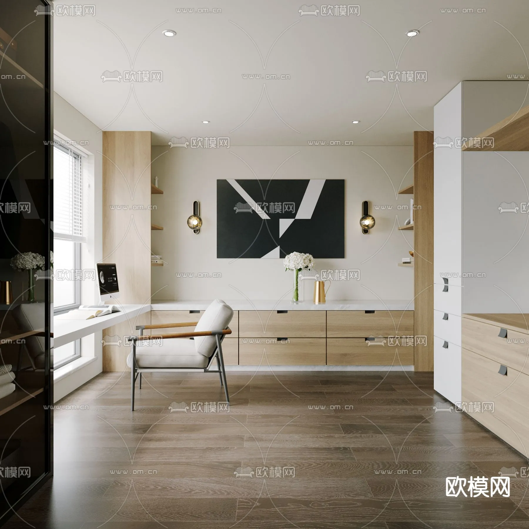 OFFICE HOME – VRAY / CORONA – 3D MODEL – 1735