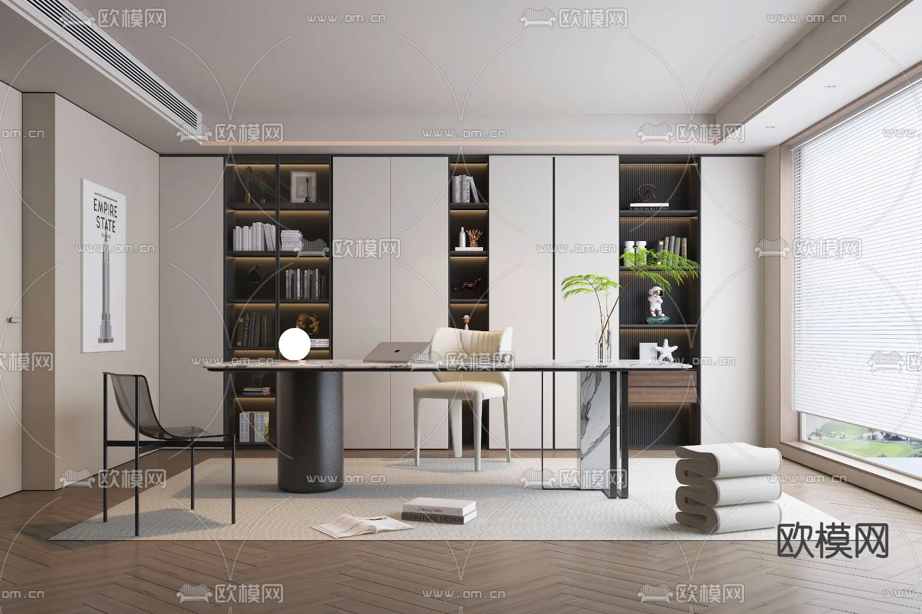 OFFICE HOME – VRAY / CORONA – 3D MODEL – 1738