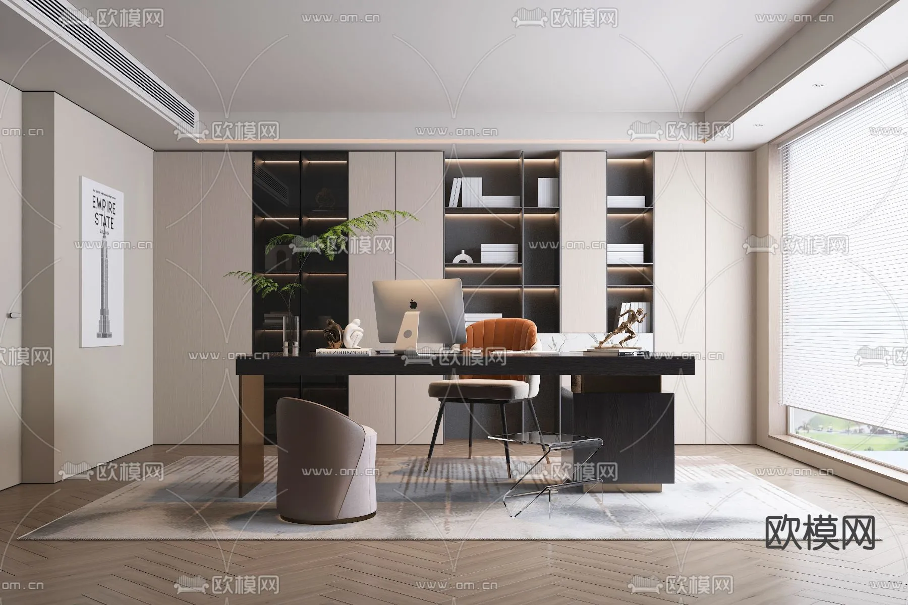 OFFICE HOME – VRAY / CORONA – 3D MODEL – 1740
