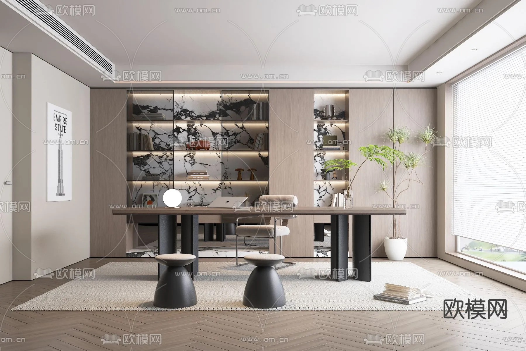 OFFICE HOME – VRAY / CORONA – 3D MODEL – 1742