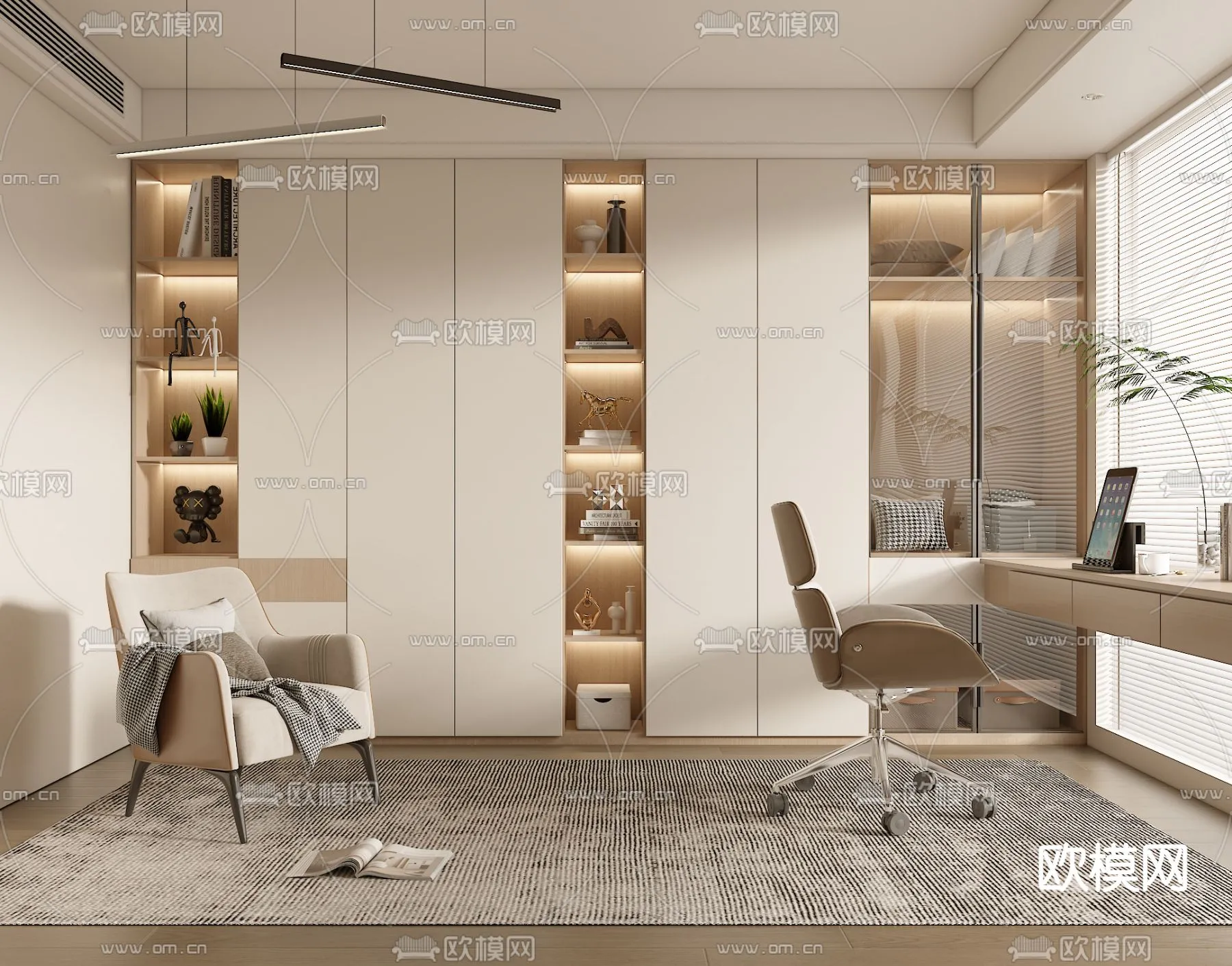OFFICE HOME – VRAY / CORONA – 3D MODEL – 1749