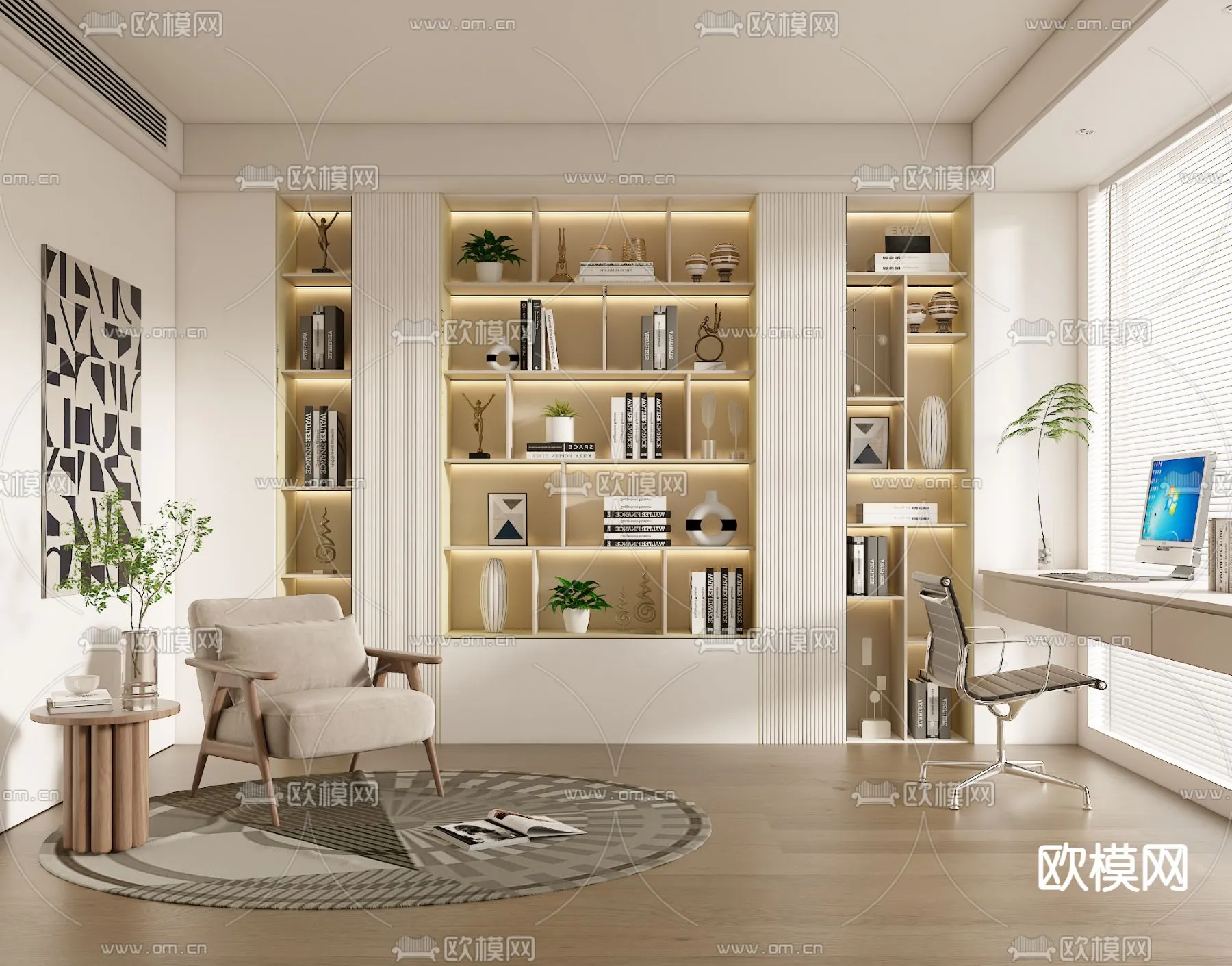 OFFICE HOME – VRAY / CORONA – 3D MODEL – 1750