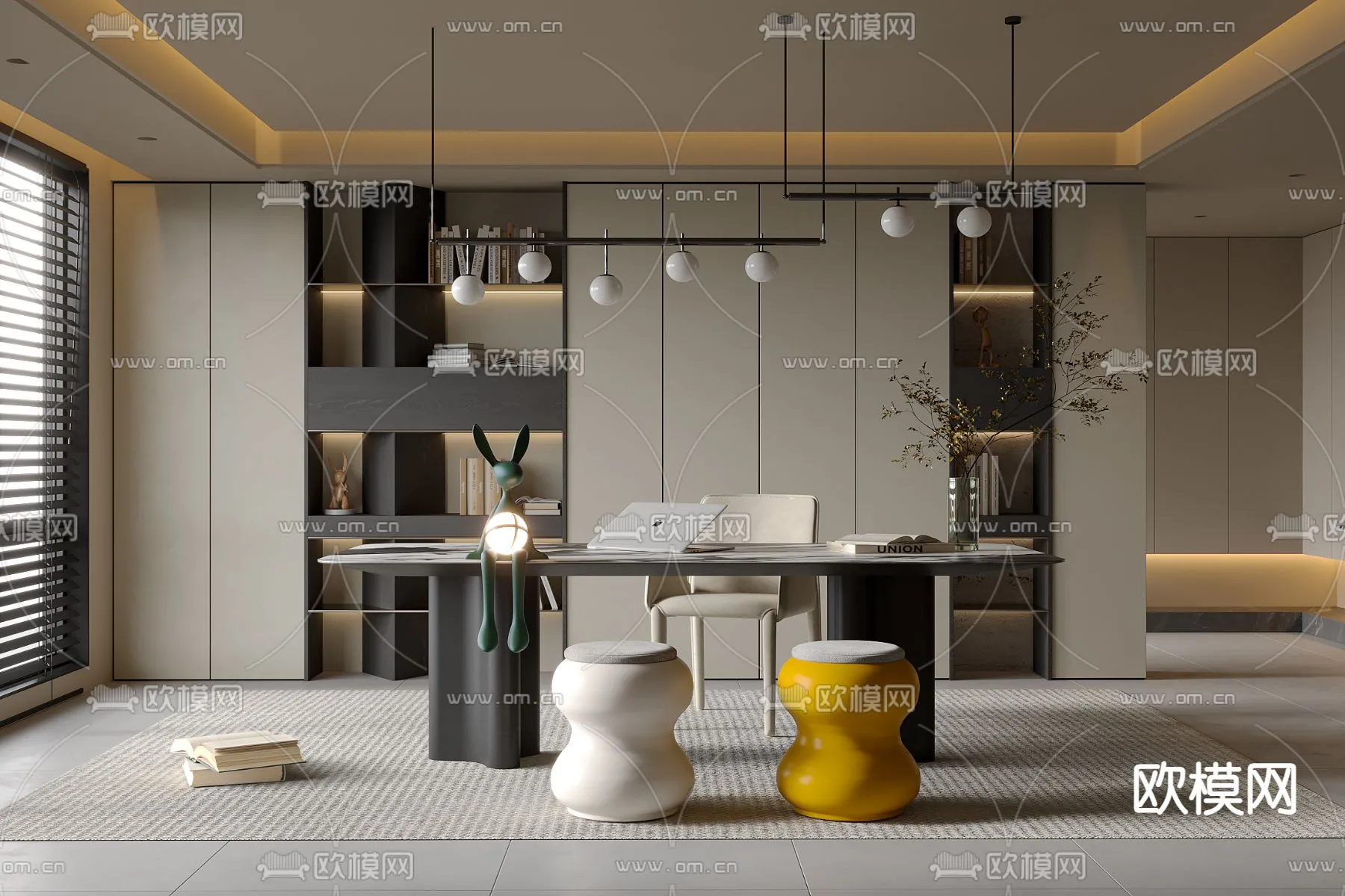 OFFICE HOME – VRAY / CORONA – 3D MODEL – 1801