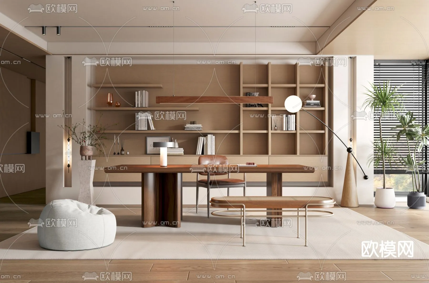 OFFICE HOME – VRAY / CORONA – 3D MODEL – 1808